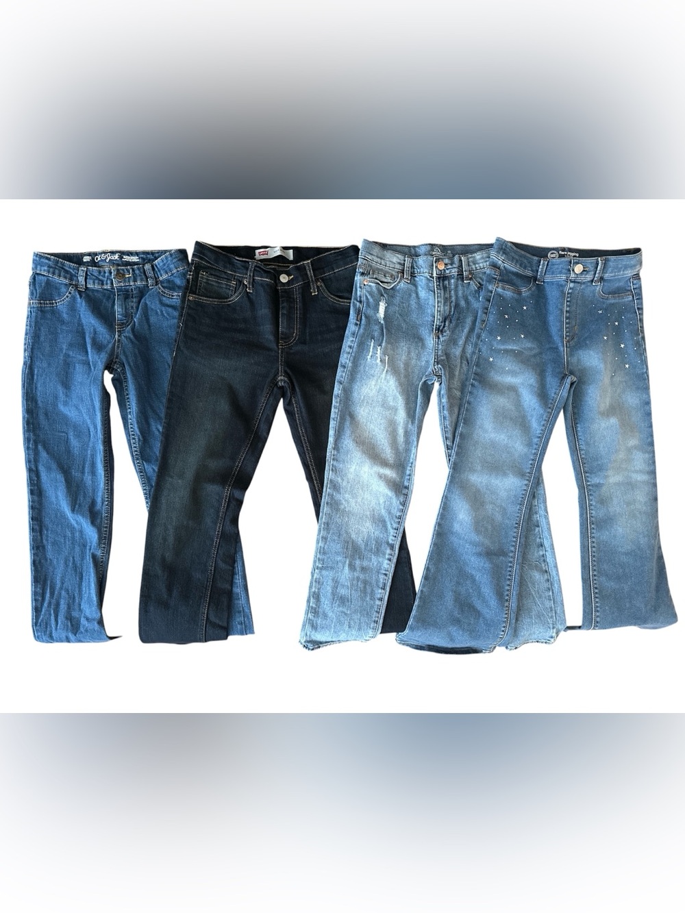 Four Pair Of Girls Jeans Size 10/12